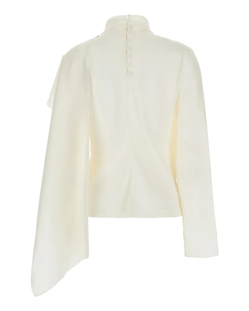 Róhe Women's Silk Top With Scarf Detail White Tops White