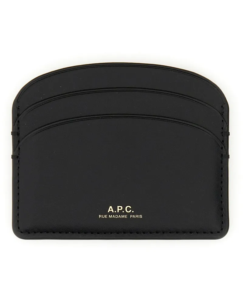 A.P.C. Demi Lune Card Case — Black Black
