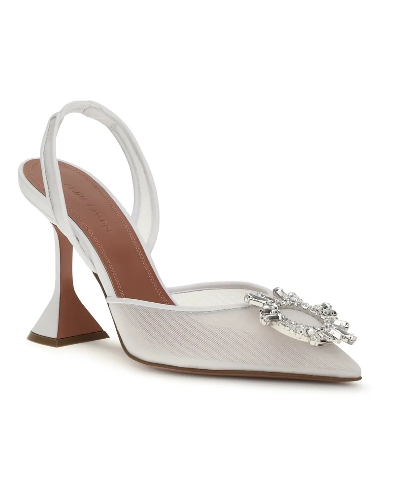 Amina Muaddi Women's Pumps Begum White Mesh Upper: Polyester Sandal White