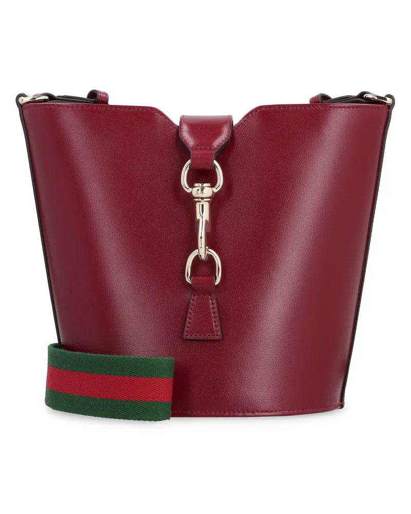 Gucci Women's Mini Leather Bucket Bag Burgundy Burgundy
