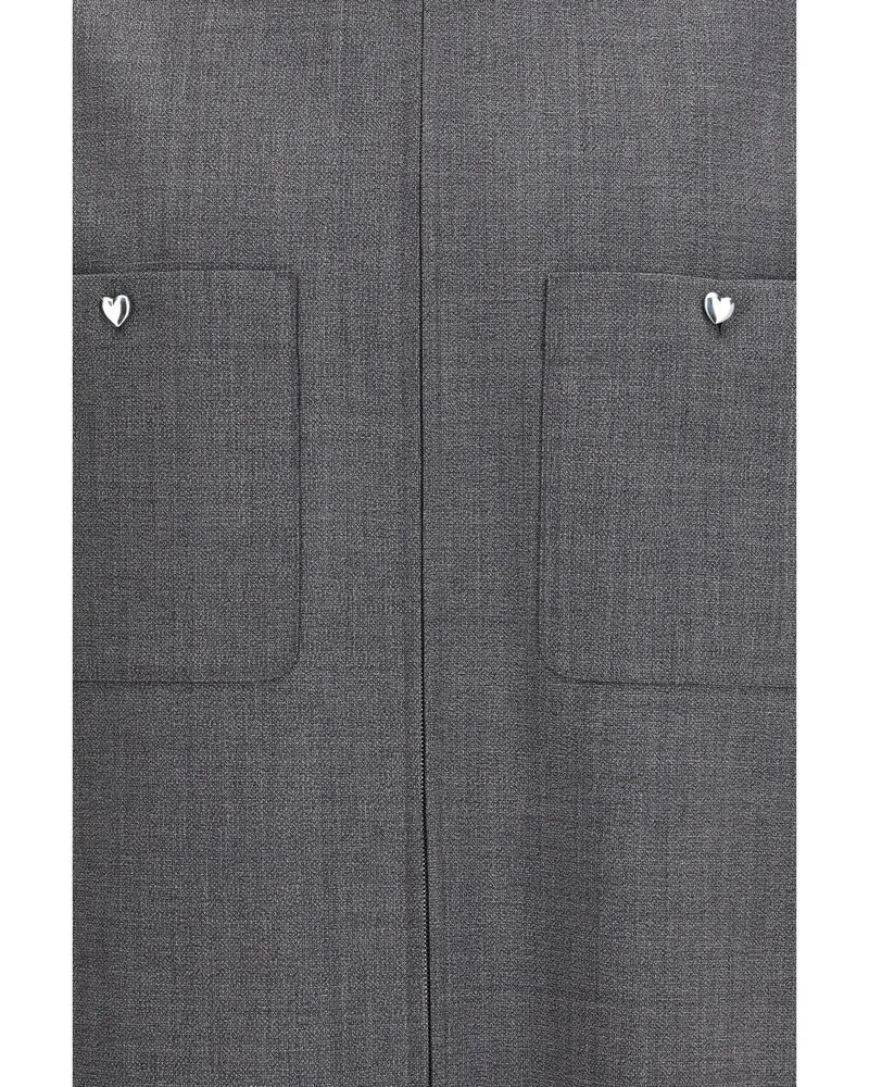 Valentino Garavani Men's Wool Shirt Jacket Black-Grey Polyester Black/grey Gray