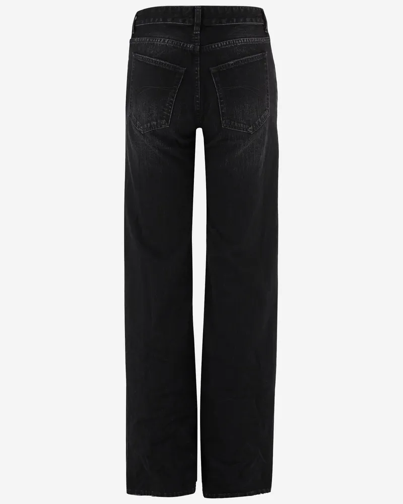 Balenciaga Women's Wide-Leg Cotton Denim Trousers Black Black