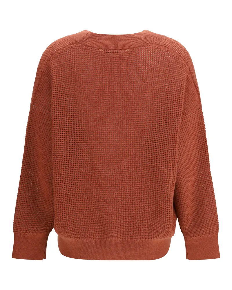 Brunello Cucinelli Women's Cardigan V-Neck Cashmere Orange Flame-Oyster (capra Hircus) Flame/oyster Sweater Orange