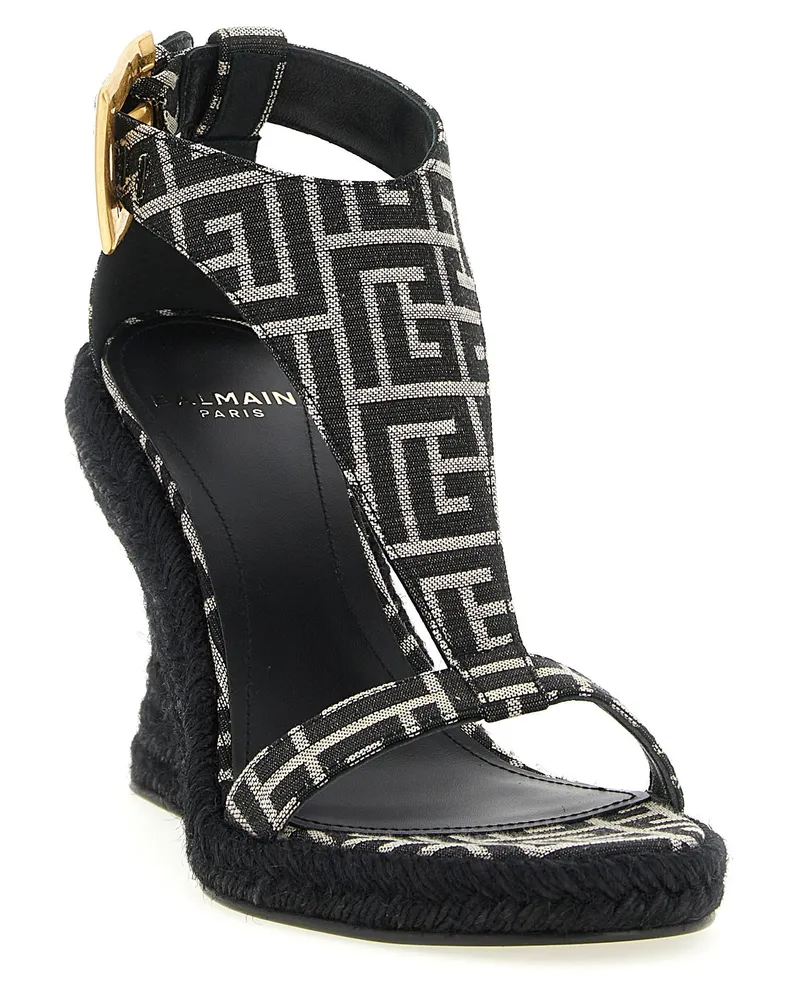 Balmain Anthem Espadrille Wedge — Black Black