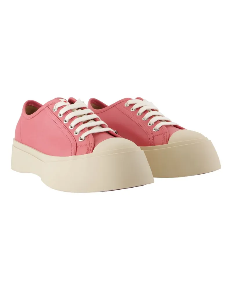 Marni Women's Laced Up Sneakers -  Leather Pink Calfskin Shoes Pink