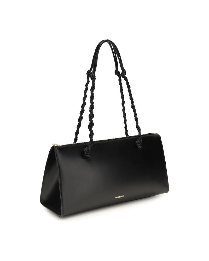 Jil Sander Women's Black Calf Leather Bos Taurus Shoulder Bag Black