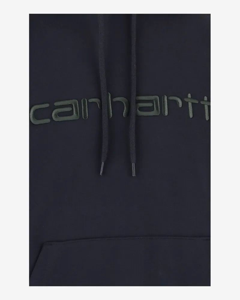 Carhartt WIP Men Cotton-Blend Logo Hoodie Dark Navy Sweatshirts Sweater Navy