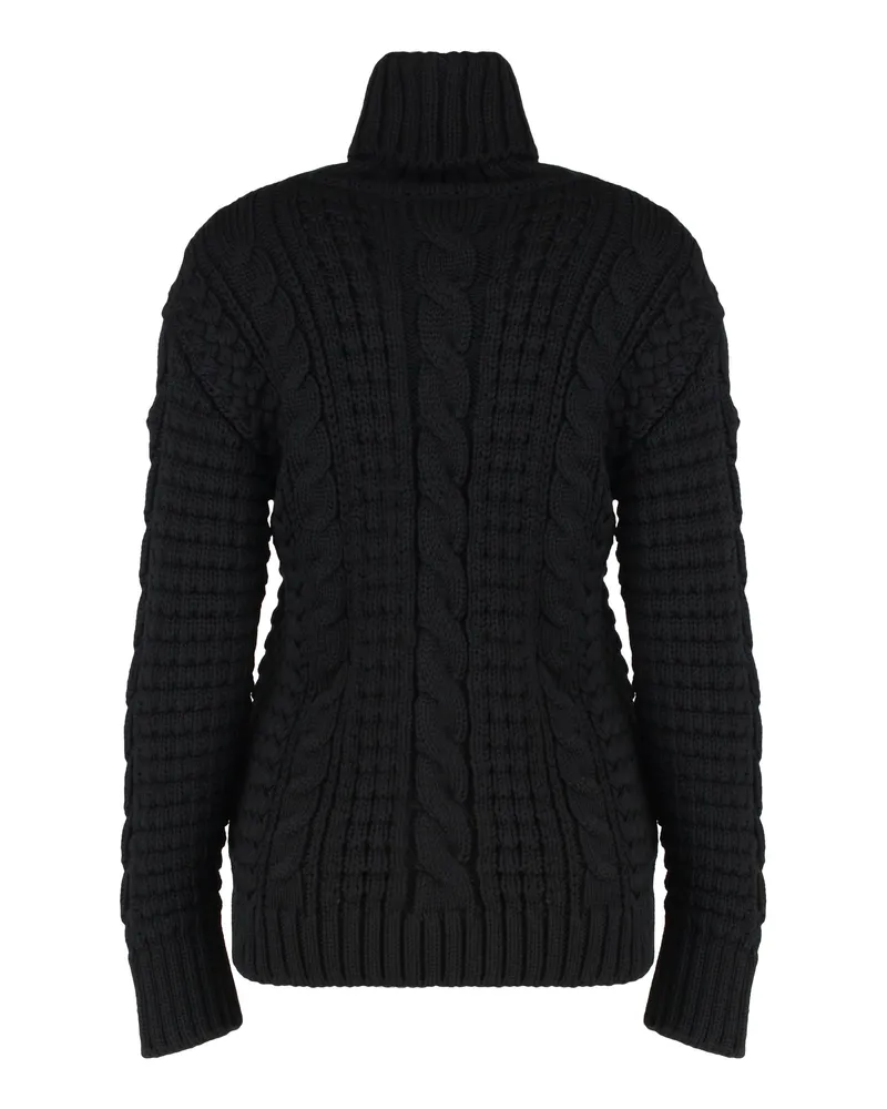 Moncler Women Turtleneck Sweater Virgin Wool Black Black