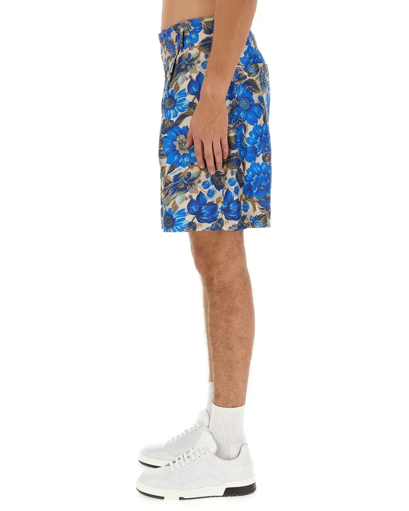 Moschino All-Over Floral Cotton Bermudas — Multicolor Multicolor