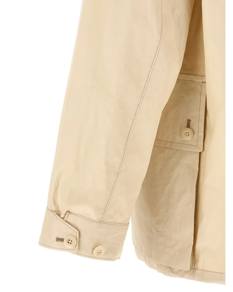 Christophe Lemaire Waterproof Coated Linen Raincoat — Beige Beige