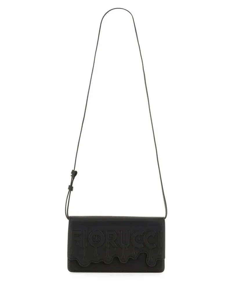 Fiorucci Women's Melted Shoulder Bag Black Leather Black