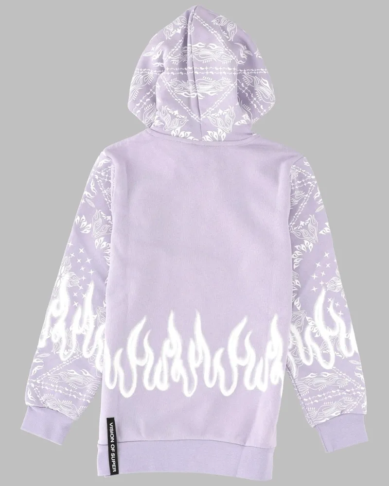 Vision Of Super Bandana Print Cotton Sweatshirt — Lilac Lilac
