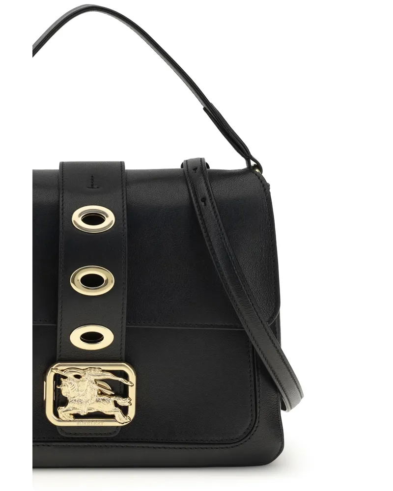 Burberry Women's Shoulder Bag Small Rider Black Lambskin Black