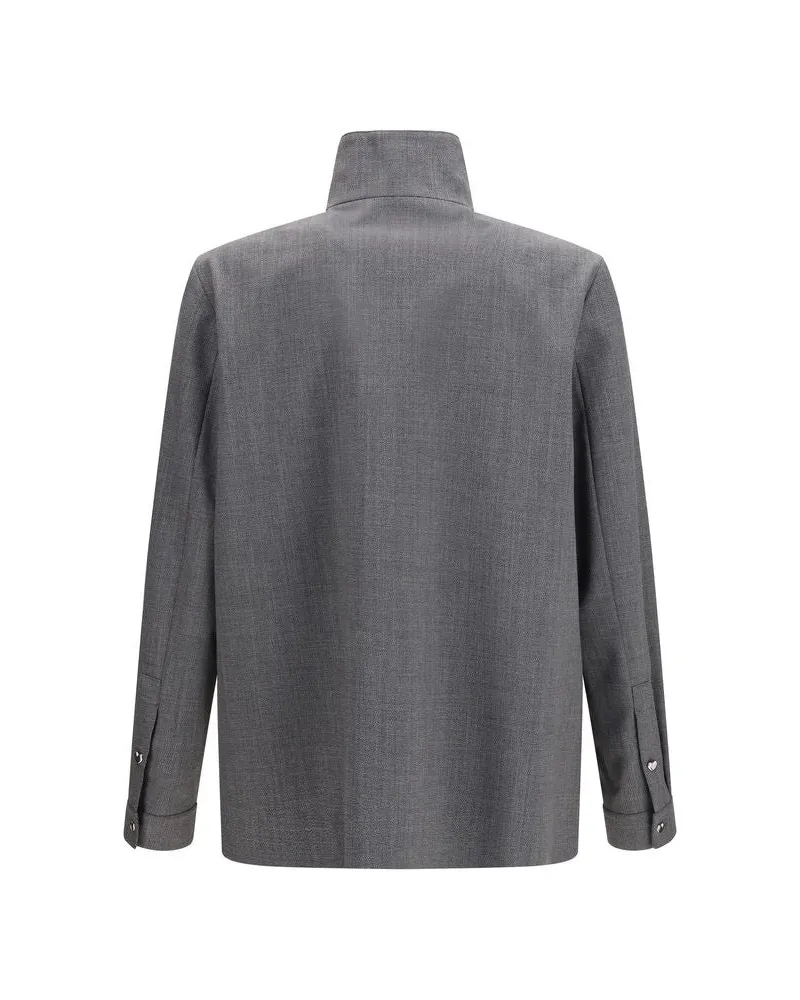 Valentino Garavani Men's Gray Polyester Coat Clothing Gray