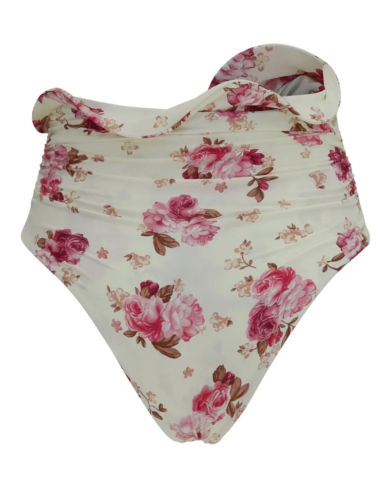 Magda Butrym Women's Shaping Floral-Print Bikini Bottom Cream Polyamide; Elastane Swimwear Sea Clothing Cream