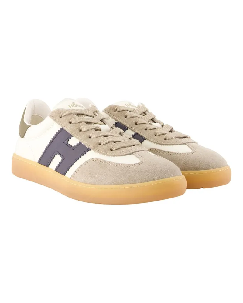 Hogan Men's Cool Allacciato H Sneakers -  Leather White Goatskin Shoes White