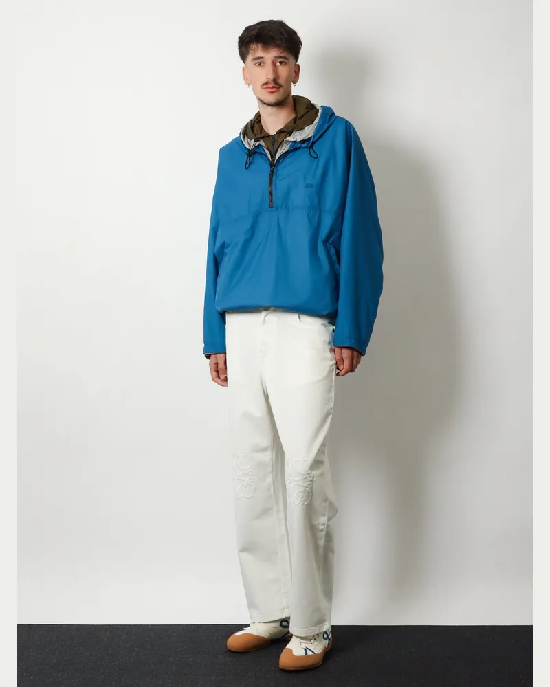 Loewe Men's Anorak Windbreaker Blue Polyamide-Polyurethane Jacket Polyamide/polyurethane Blue