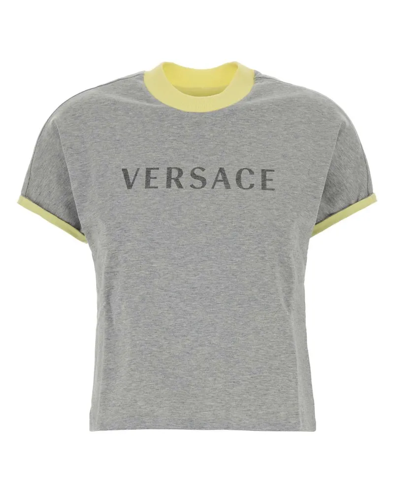 Versace Logo-Printed Cotton T-shirt — Gray Gray