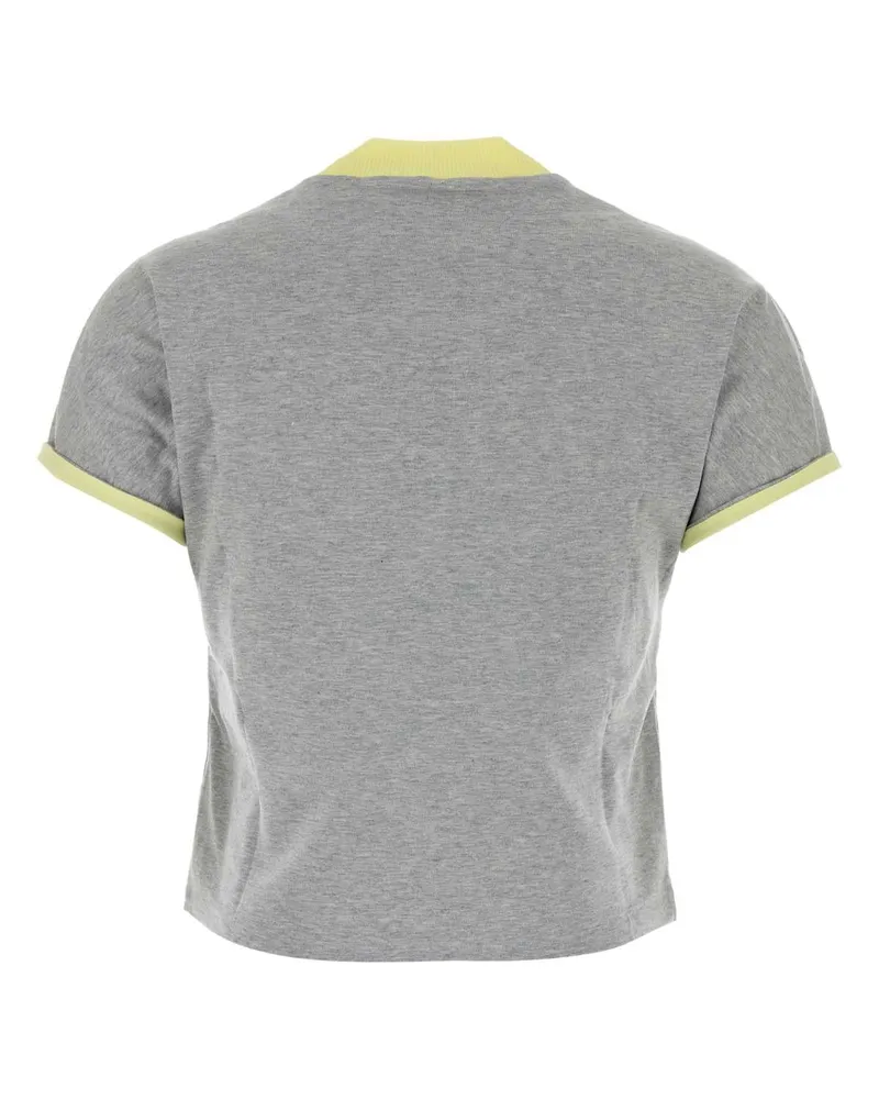 Versace 2ez10lightgreymelangepaleyellow Exterior: Cotton T-Shirt T-shirts And Polos Gray