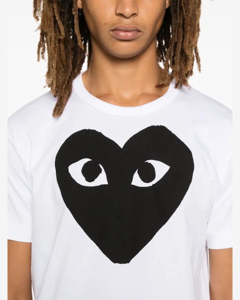 Comme des Garçons Signature Heart Logo T-shirt — White White