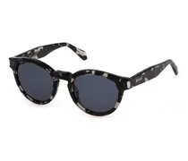 JU-21428 Round Plastic Frame Sunglasses — Black