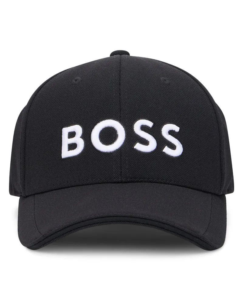 HUGO BOSS Men's Cap With Visor Black Polyester Hat Black