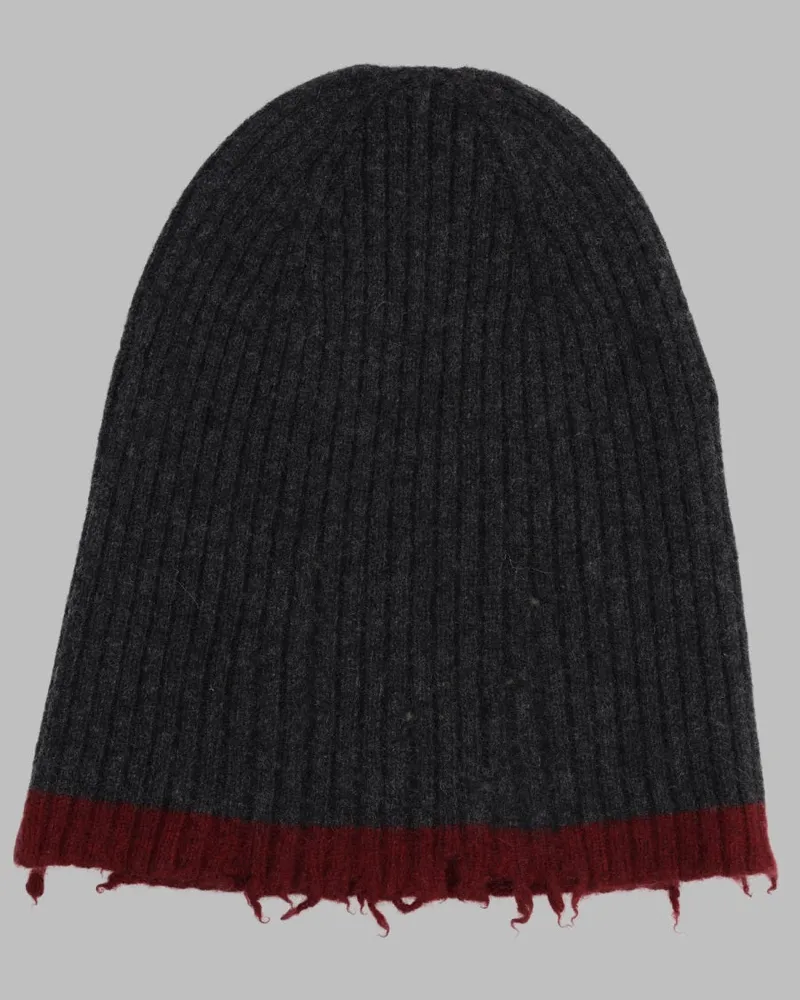 Uma Wang UK0051_UW894 Ribbed Cashmere Beanie — Charcoal Charcoal