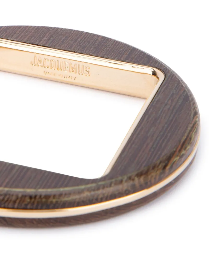 Jacquemus Women's Le Bracelet Rond Goldbrown Principal:aluminium Wood Bracciali Bracelets Goldbrown