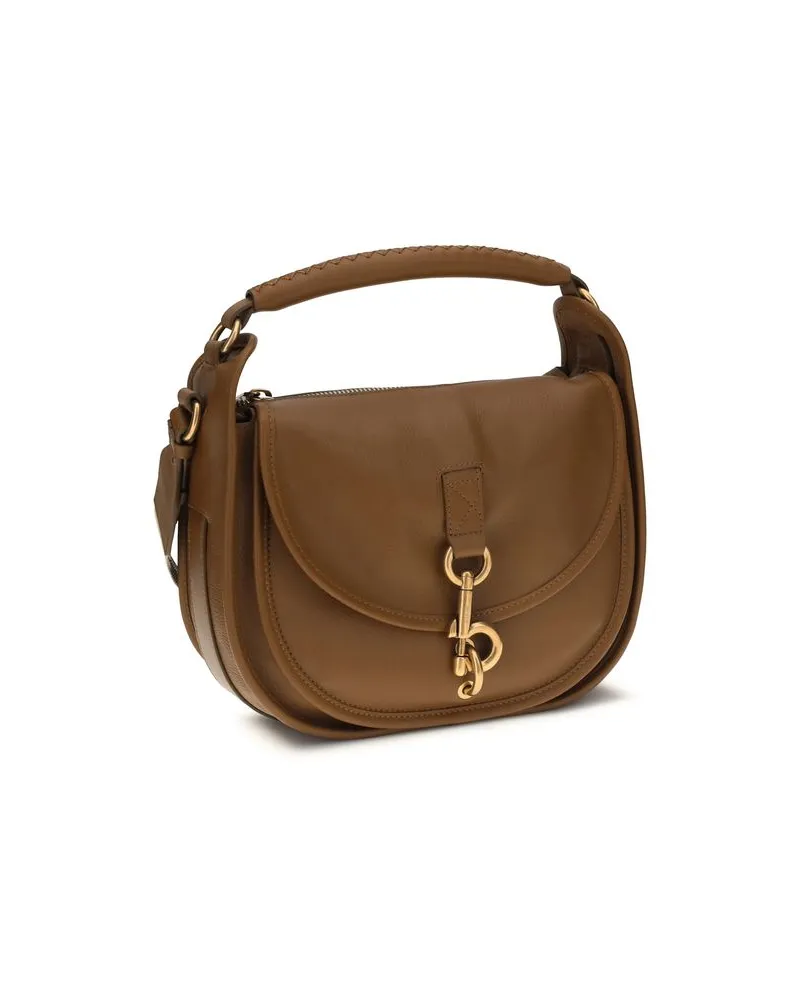 Burberry Women's Brown Calf Leather Bos Taurus Shoulder Bag Brown
