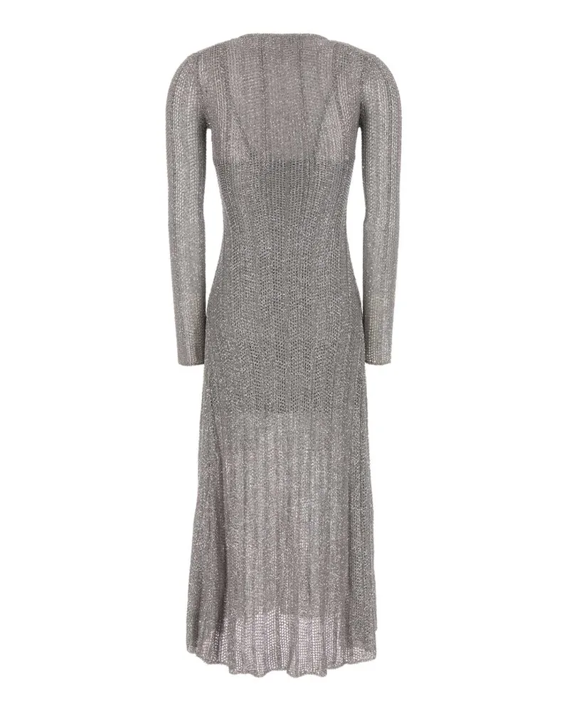 Alaïa Women's Silver Crochet Dress Gris-Argent Abiti Gris/argent Gray