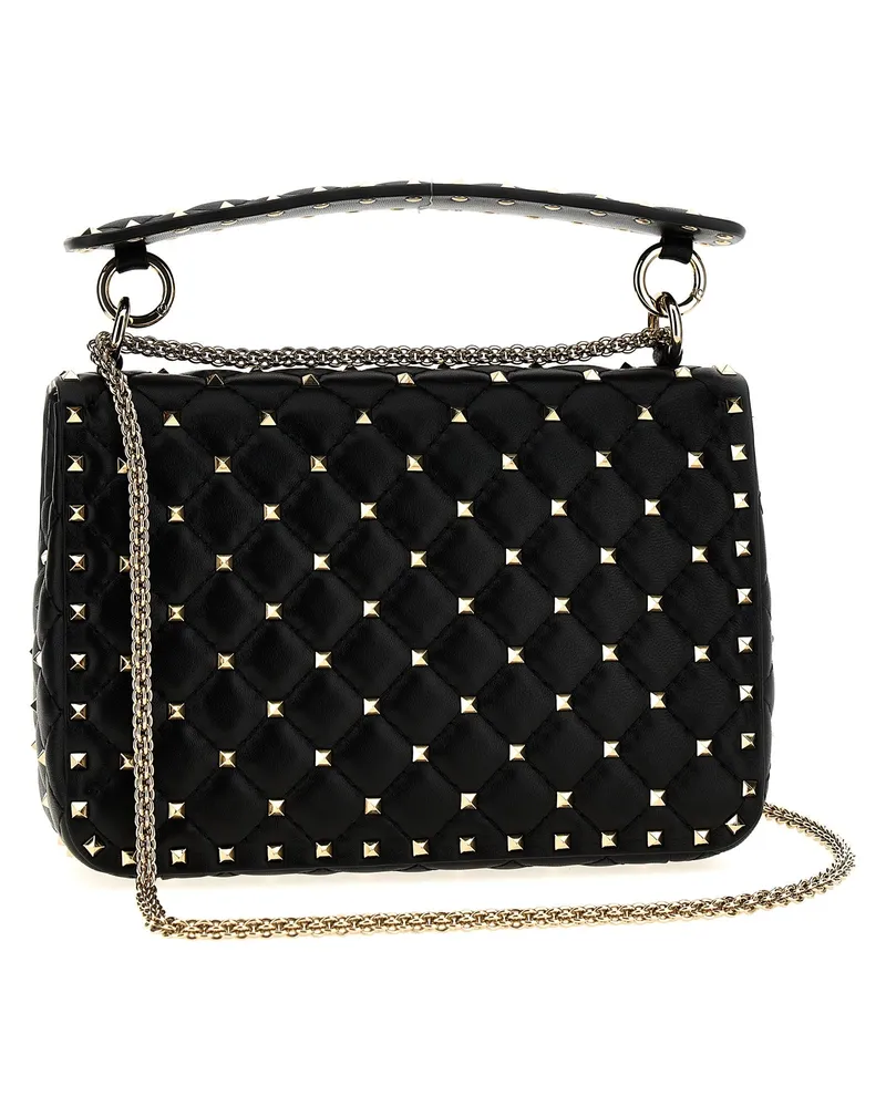 Valentino Garavani Rockstud Spike Shoulder Bag — Black Black