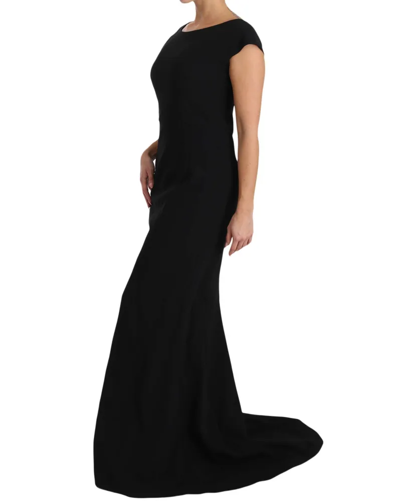 Dolce & Gabbana Stretch Fit Flare Maxi Dress — Black Black