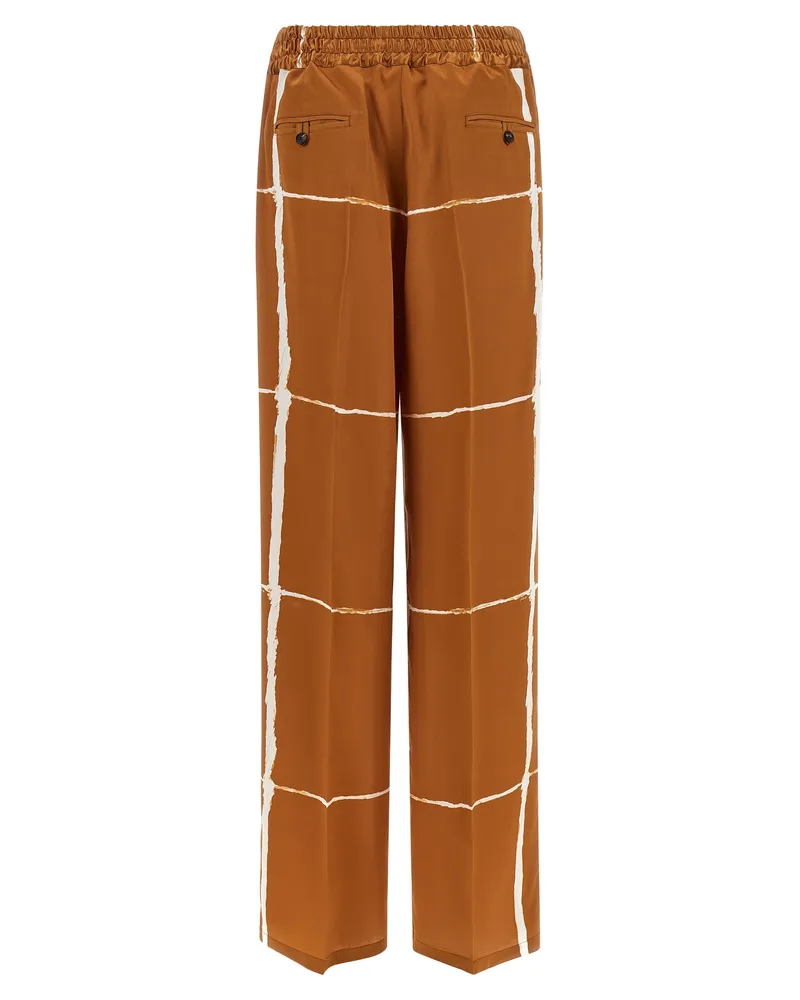 Kiton Women's Brown Silk Casual Pants Brown