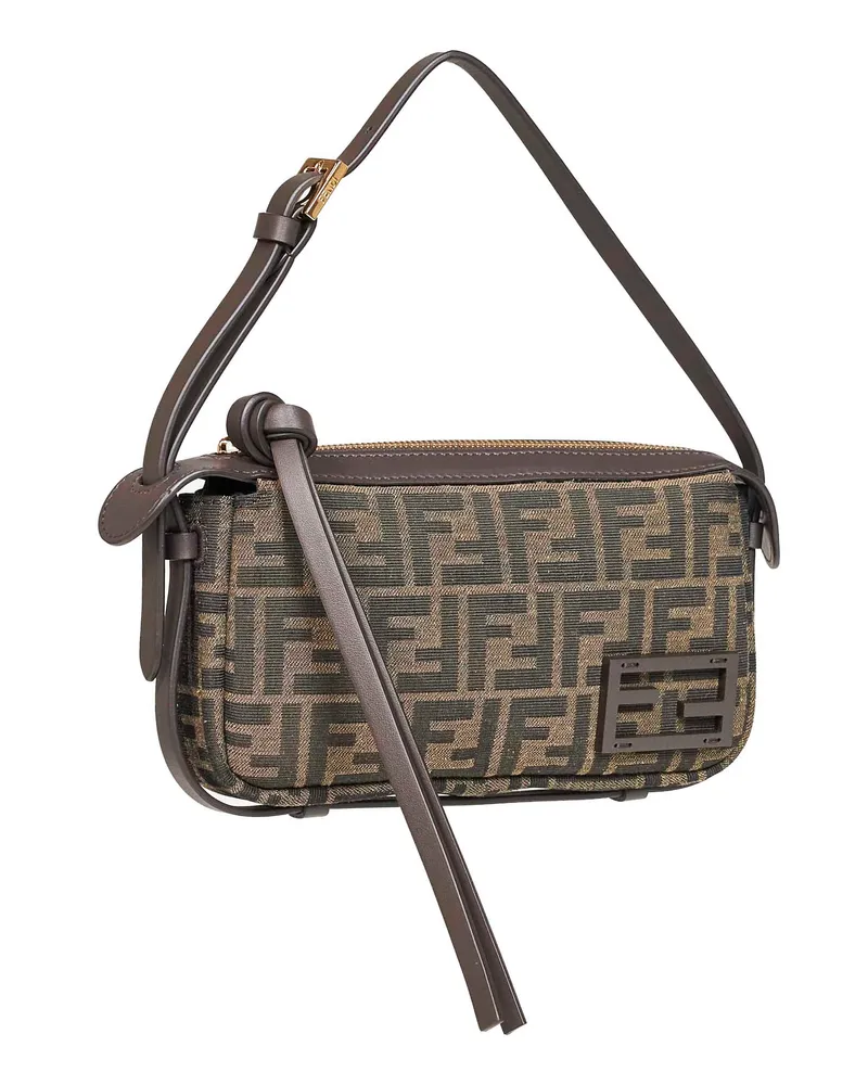 Fendi Women's Mini Shoulder Bag Brown Polyester Brown