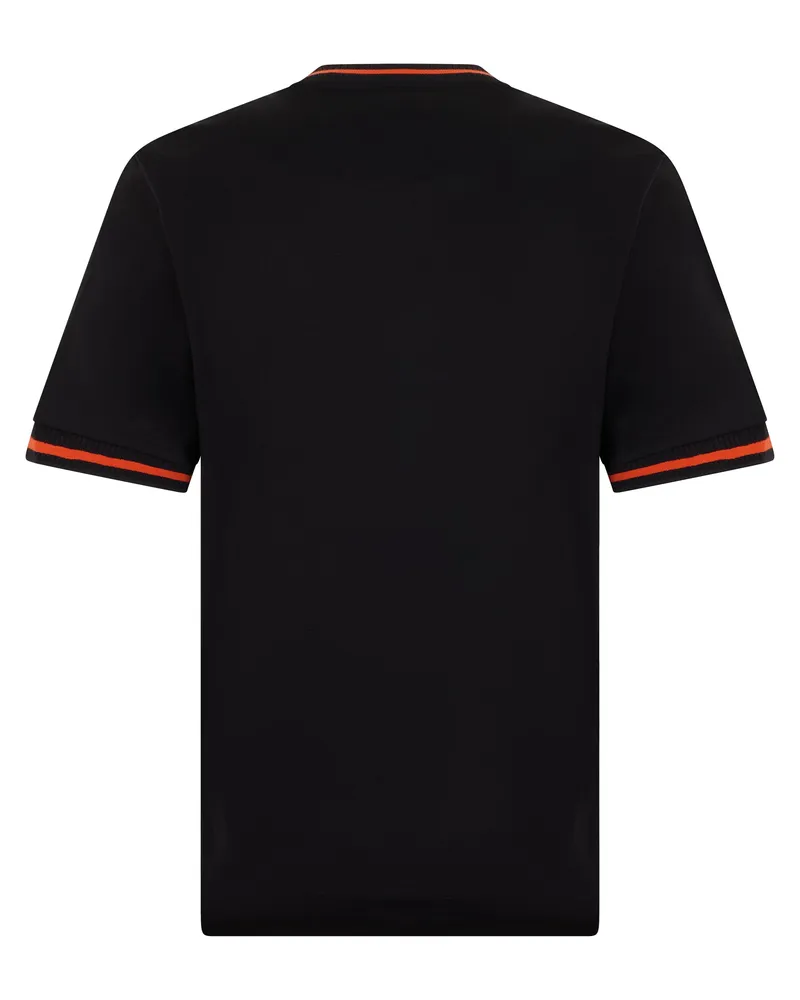 HUGO BOSS Contrast-Trimmed Cotton T-Shirt — Black Black