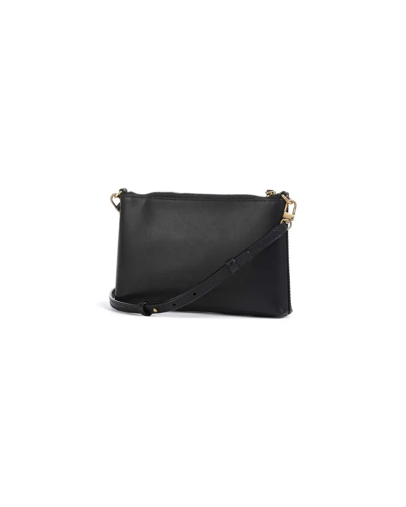 Pinko Calfskin Leather Clutch — Black Black