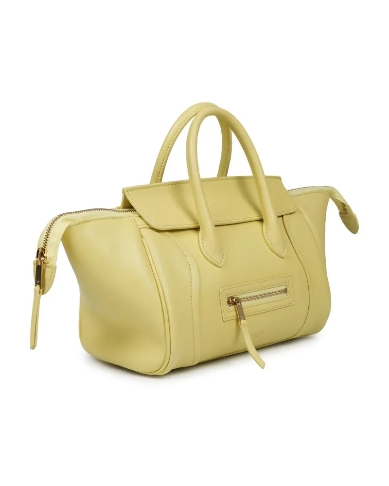 Celine Women's Handbag Luggage Yellow Lambskin Handbags Hand Bags Yellow