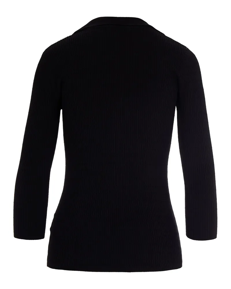 Elisabetta Franchi Women's Ribbed Top Black Ly - Pa Se Jumpers / Sweater Black
