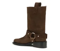 Suede Biker Boot — Brown