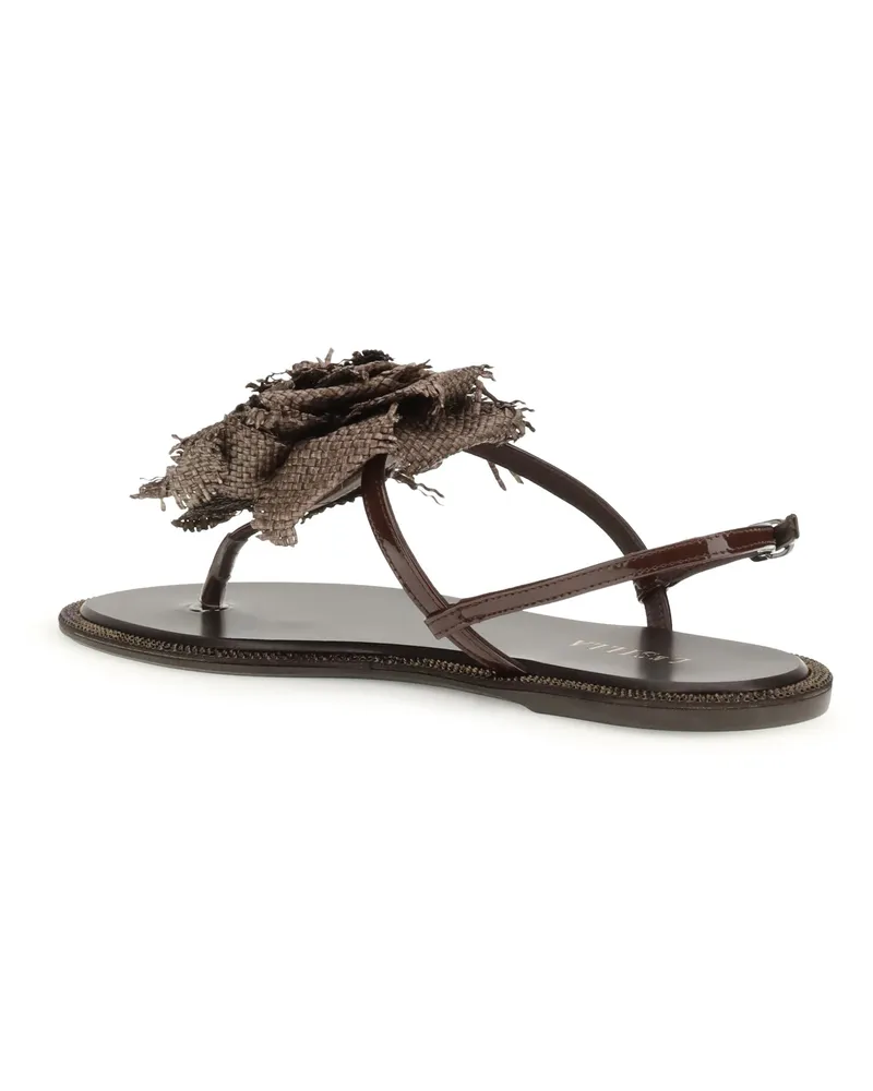 Le Silla Women's Sandals Rose Dark Brown Calf Leather Brown