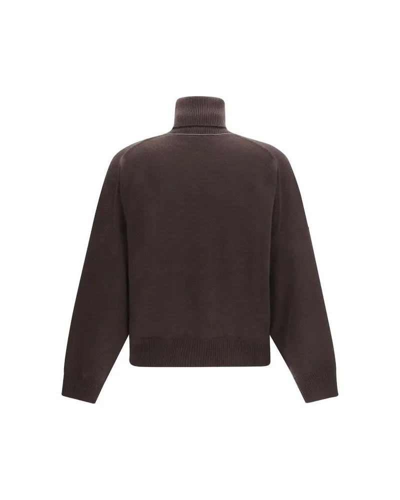 Brunello Cucinelli Cashmere Turtleneck Sweater — Brown Brown