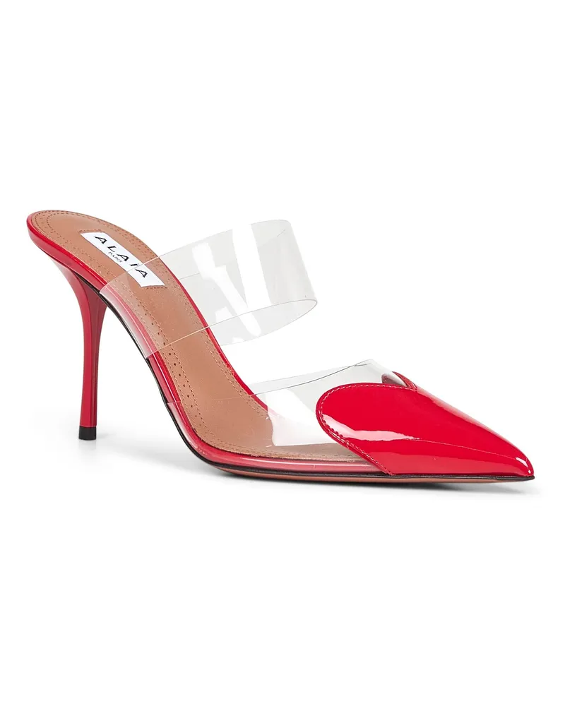 Alaïa Women's Red Pvc And Patent Leather Mules Calf Sandal 