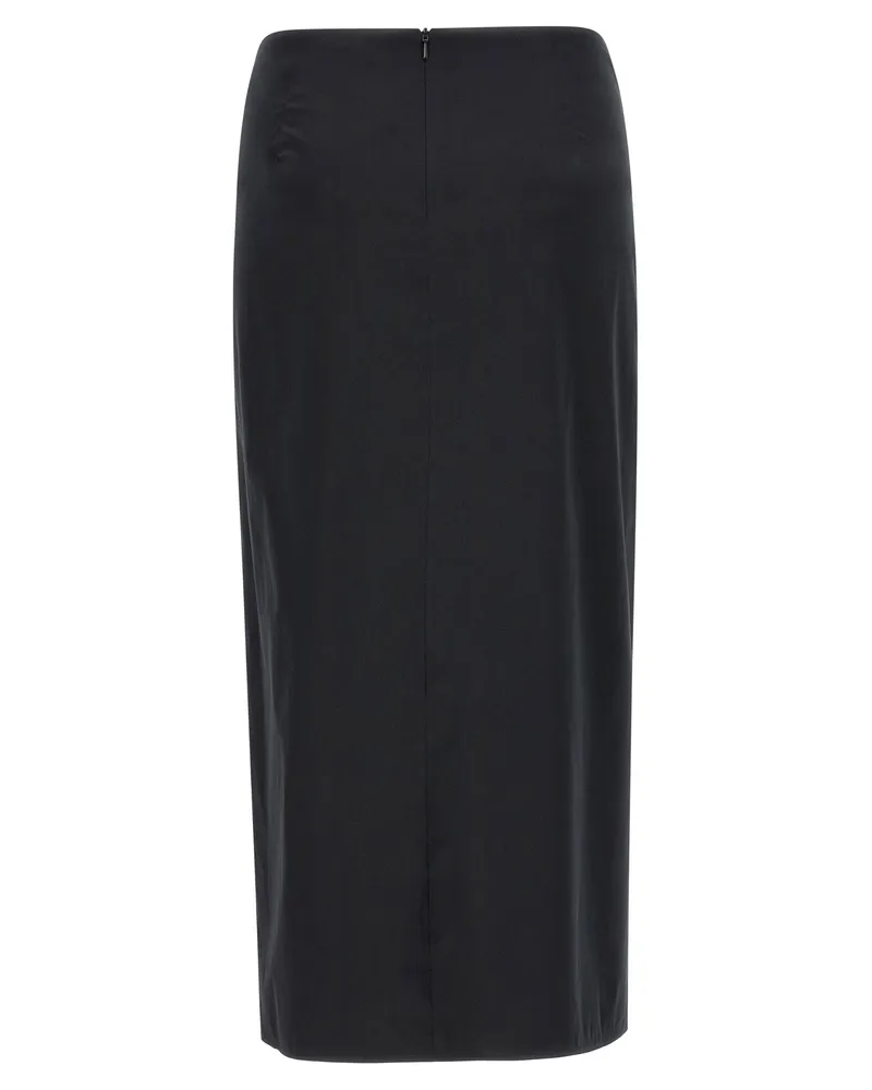 Max Mara Asymmetrical Pleat Draped Skirt — Black Black