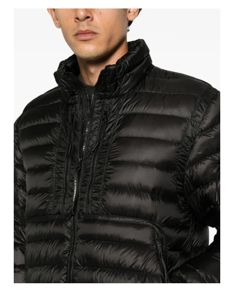 C.P. Company Quilted Down with Goggle Detail Down Jacket — Black Black