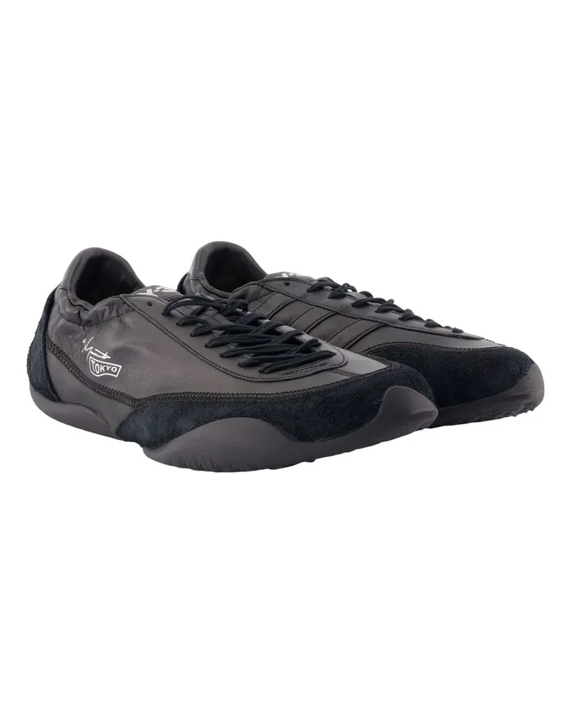 Y-3 Unisex Tokyo Warped Sneakers -  Leather Black Calfskin Shoes 