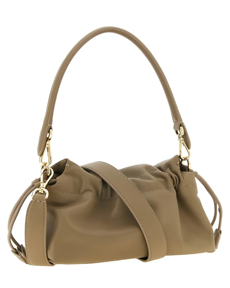 Fendi Baguette Lambskin Leather Shoulder Bag — Beige Beige
