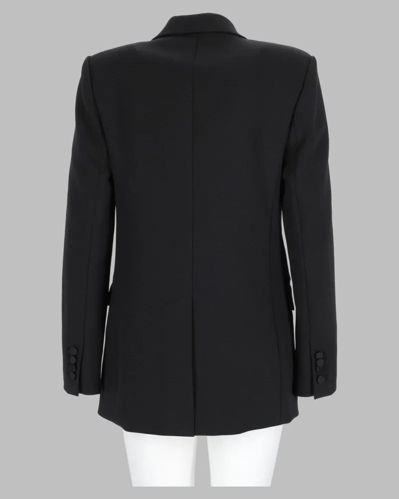 Michael Kors Feather-Trim Blazer — Black Black