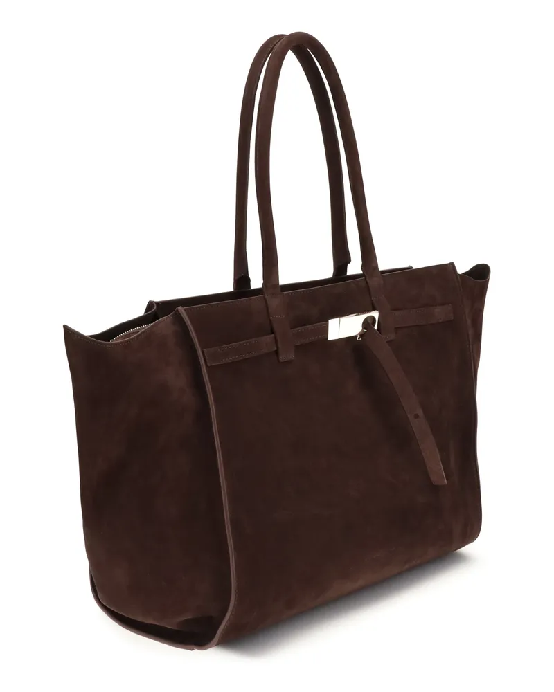 Benedetta Bruzziches Women's Mame Weekend Shoulder Bag Nabuk-Mulled Wine Calf Leather Bos Taurus Nabuk/mulled Brown