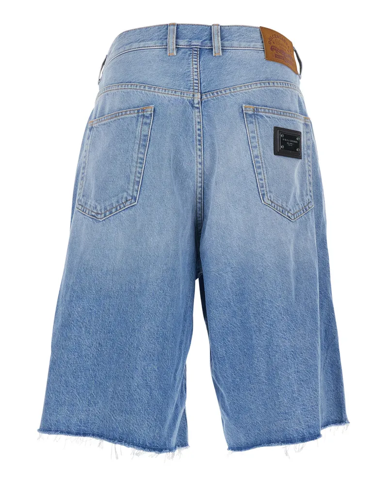 Dolce & Gabbana Men's Bermuda Shorts Light Blue Denim Cotton Blue