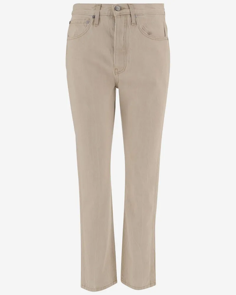 KHAITE Women's Jeans Finley Cotton Ivory Trousers Ivory